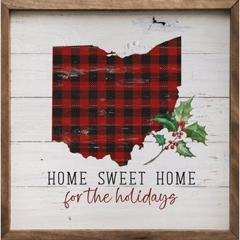 Personalized State Home Sweet Home For The Holidays Whitewash